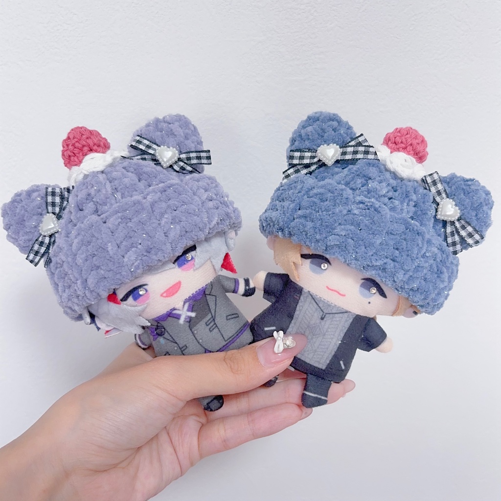 【くまさん帽子】【⑫種類から選べます】にじぱぺっと ぬい帽子 ぬい服 くま耳 ニット帽 10cmぬい