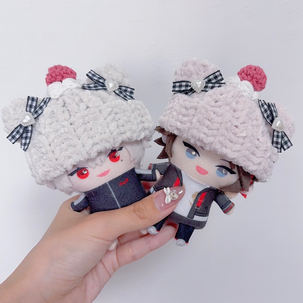 【くまさん帽子】【⑫種類から選べます】にじぱぺっと ぬい帽子 ぬい服 くま耳 ニット帽 10cmぬい