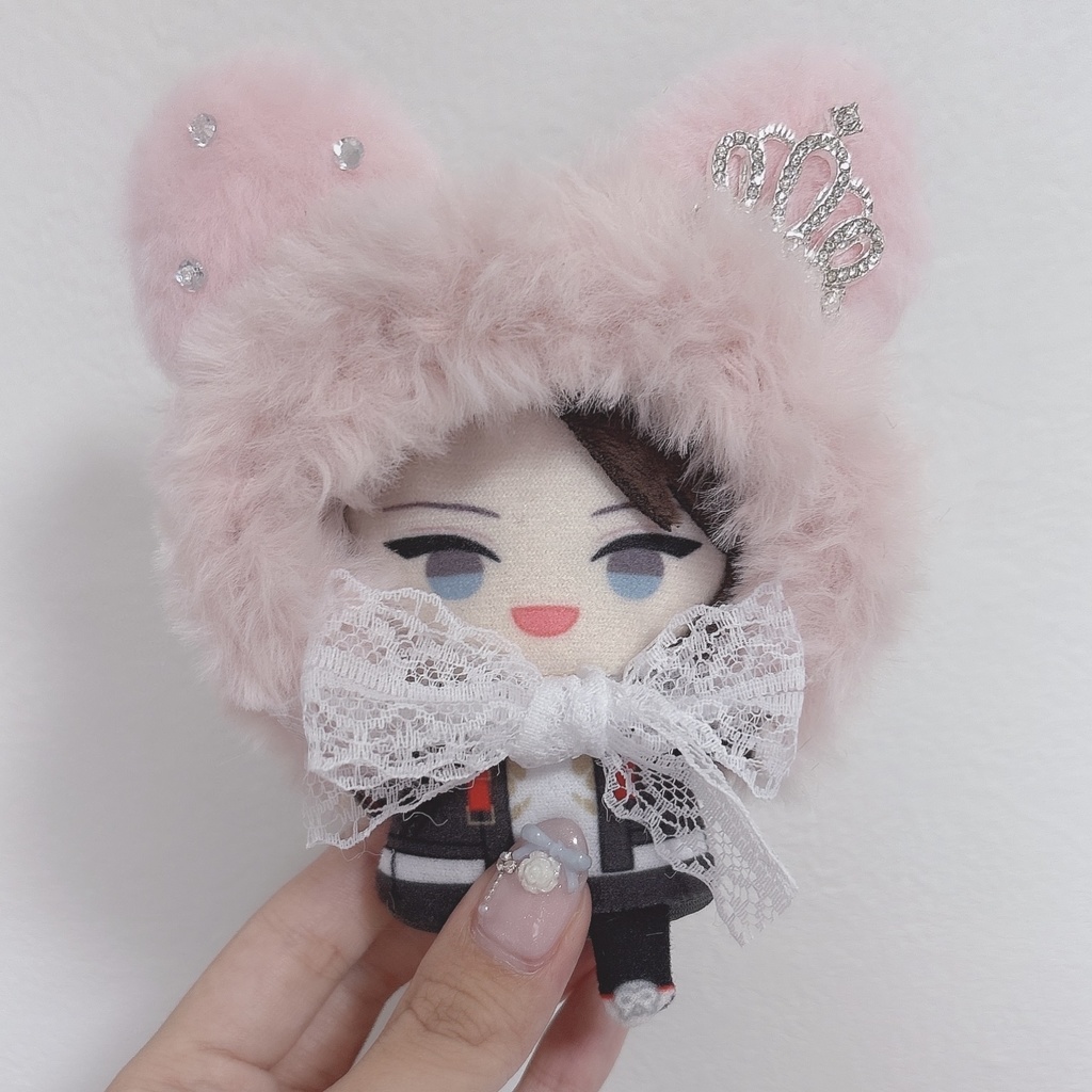 【ねこみみボンネット】【3種類から選べます】にじぱぺっと ぬい帽子 ぬい服 ネコ耳 ニット帽 10cmぬい ボンネット