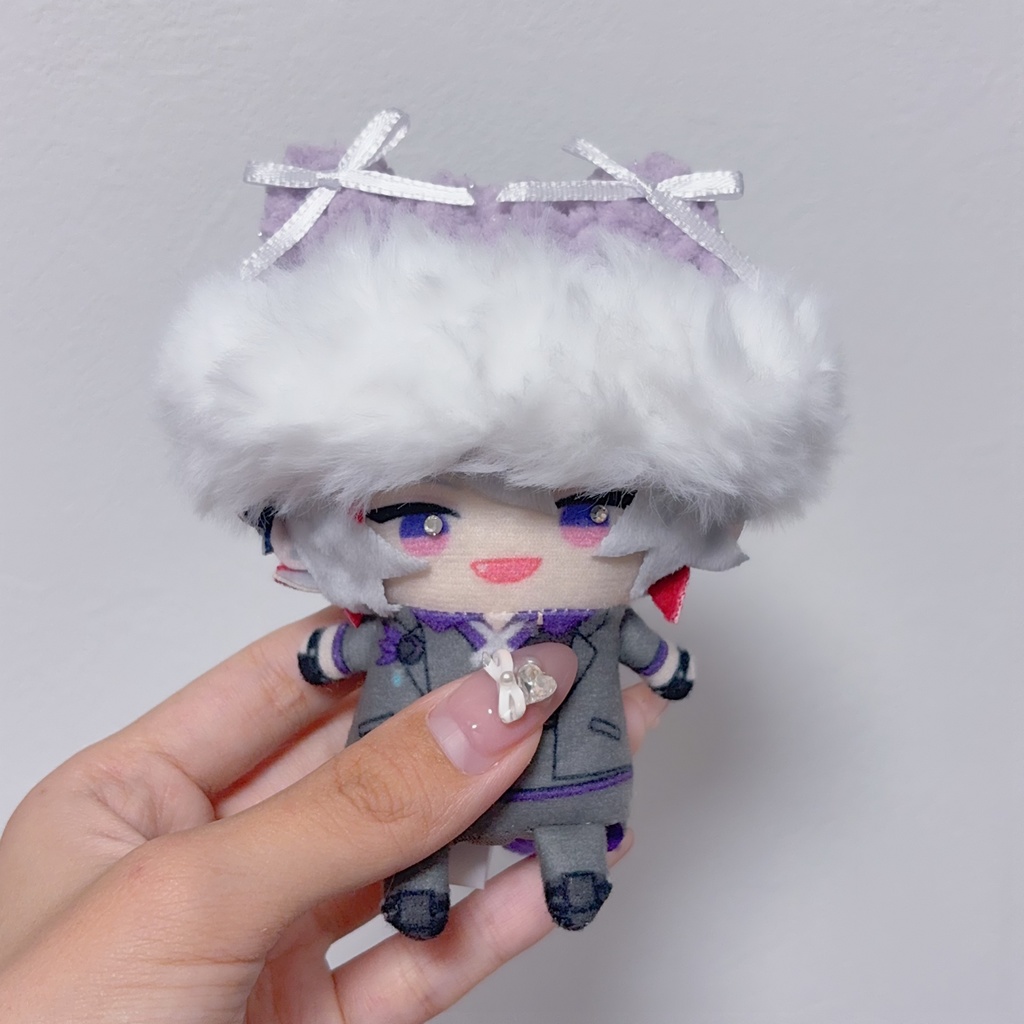 【キラもこネコ耳ファーニット帽】【16種類から選べます】にじぱぺっと ぬい帽子 ぬい服 ネコ耳 ニット帽 10cmぬい