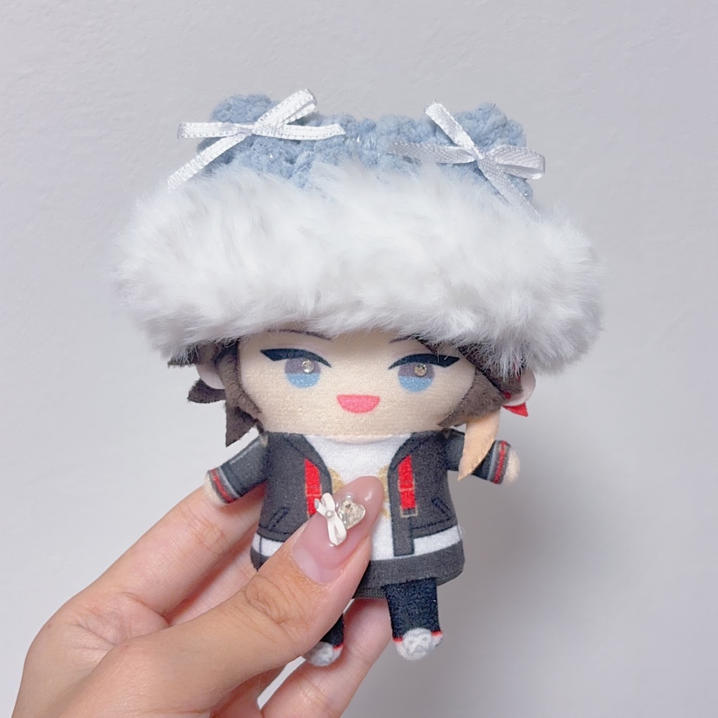 【キラもこネコ耳ファーニット帽】【16種類から選べます】にじぱぺっと ぬい帽子 ぬい服 ネコ耳 ニット帽 10cmぬい