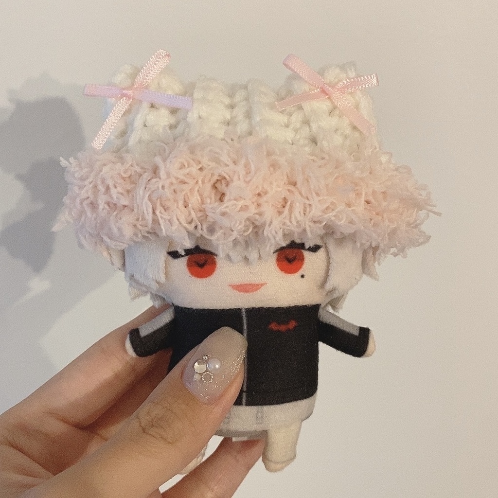 【キラもこネコ耳ファーニット帽】【16種類から選べます】にじぱぺっと ぬい帽子 ぬい服 ネコ耳 ニット帽 10cmぬい