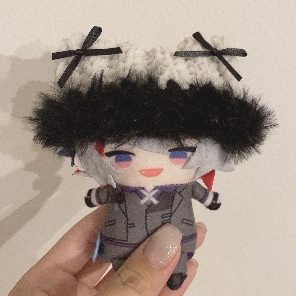 【キラもこネコ耳ファーニット帽】【16種類から選べます】にじぱぺっと ぬい帽子 ぬい服 ネコ耳 ニット帽 10cmぬい