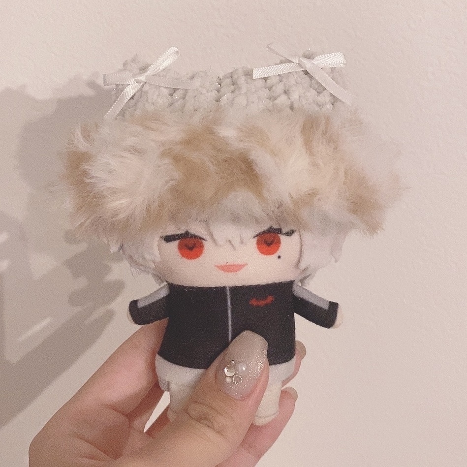 【キラもこネコ耳ファーニット帽】【16種類から選べます】にじぱぺっと ぬい帽子 ぬい服 ネコ耳 ニット帽 10cmぬい