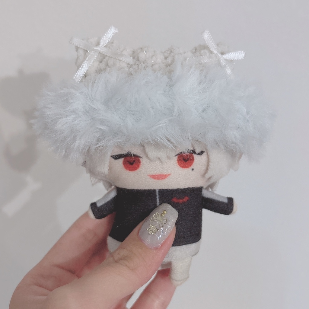 【キラもこネコ耳ファーニット帽】【16種類から選べます】にじぱぺっと ぬい帽子 ぬい服 ネコ耳 ニット帽 10cmぬい