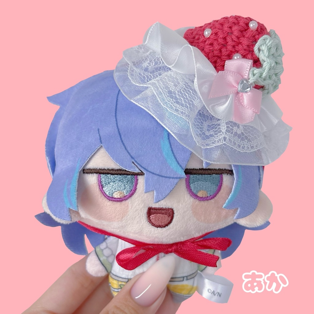 【2種類から選べるわんぽいんといちごほいっぷ】にじまるっと にじぱぺっと ぬいぐるみ ぬい服 16cm いちご