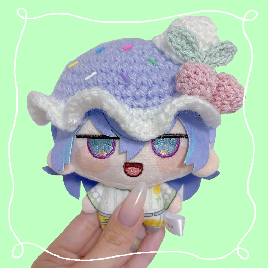 【アイスチェリーフリル帽子】ぬい服 着ぐるみ にじまるっと にじぱぺっと 16cm ぬい帽子