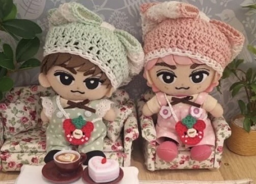 【リボンベレー帽】【8種類から選べます】にじぱぺっと ぬい帽子 ぬい服 ベレー帽 10cmぬい