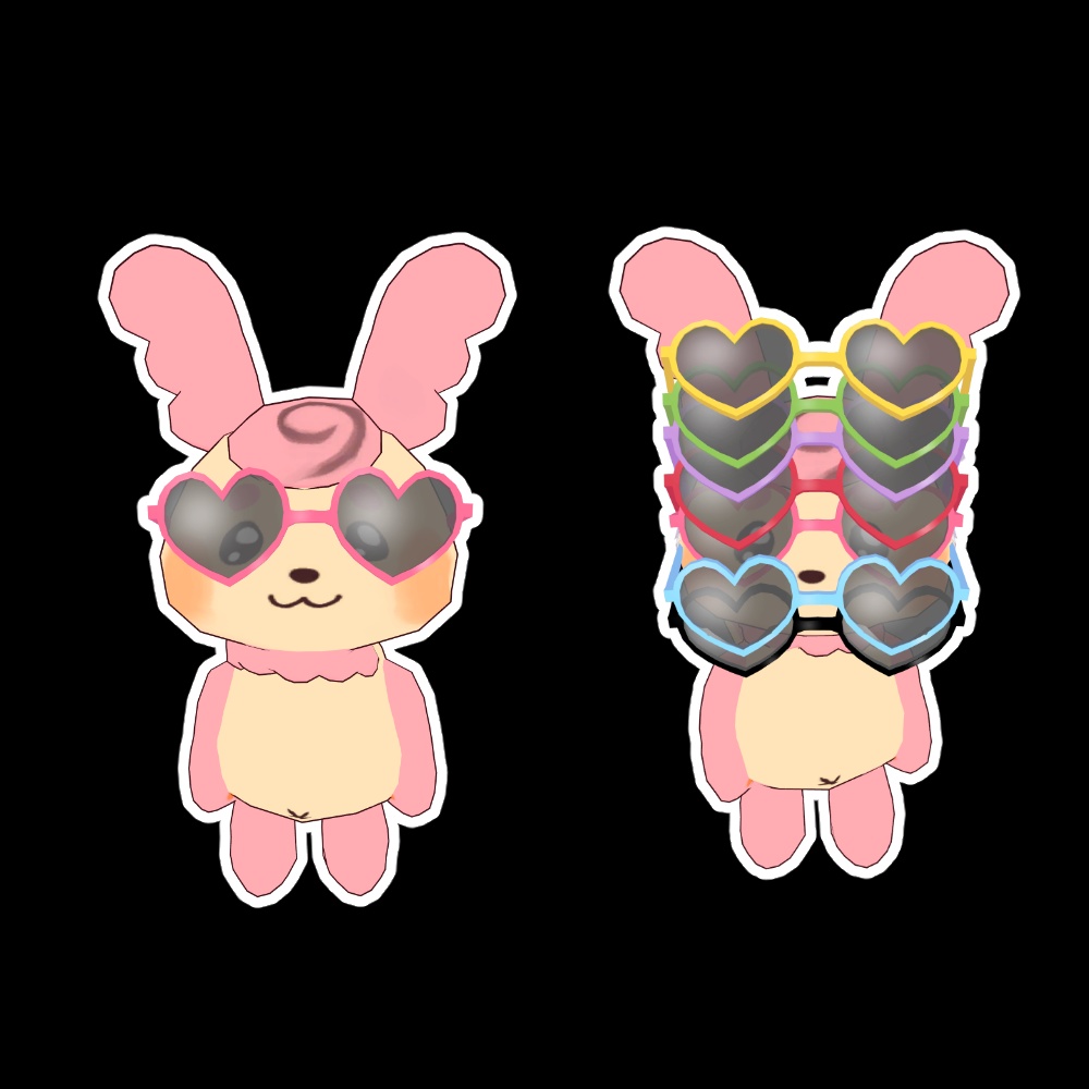 【無料/Free】テープでとめたハートサングラス