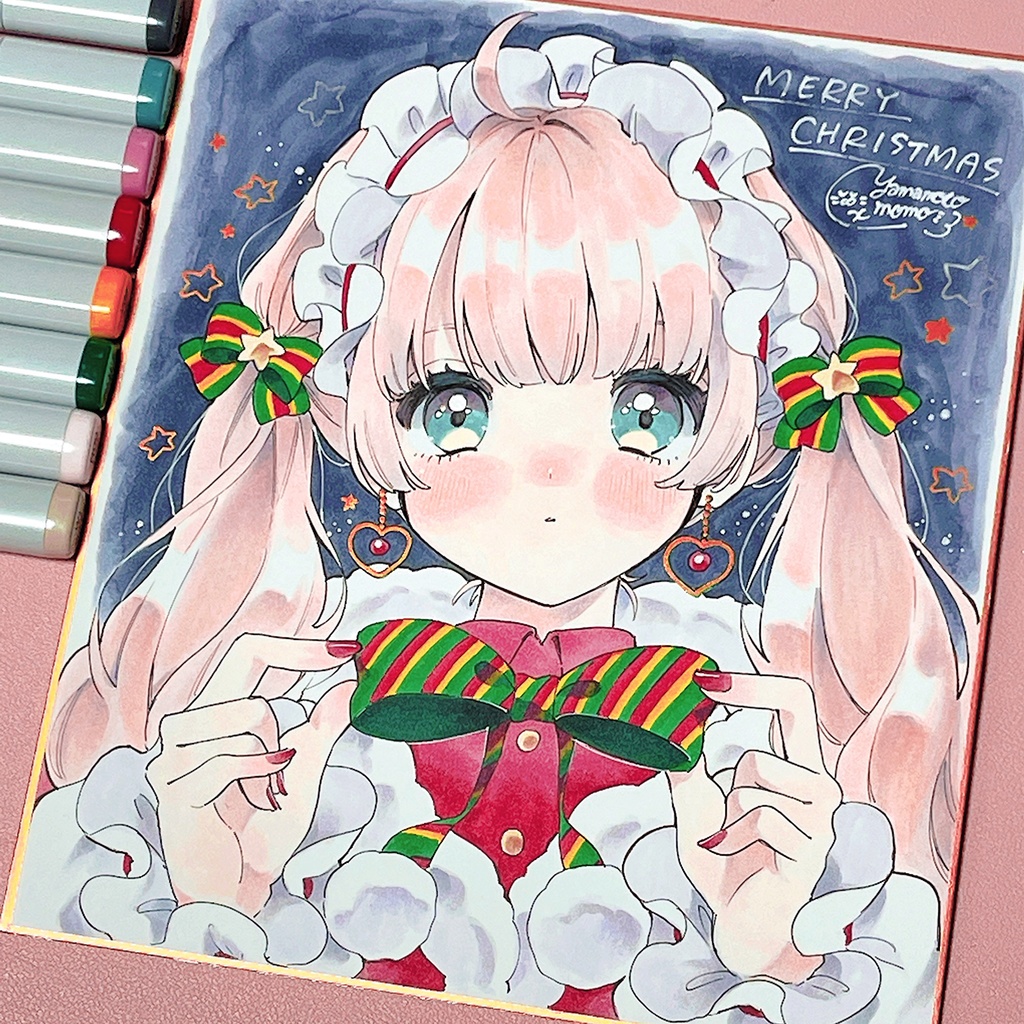 【中色紙原画】クリスマスちゃん🎄❤️