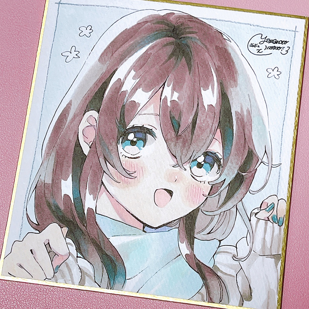 【ミニ色紙原画】ミントニットちゃん☘️