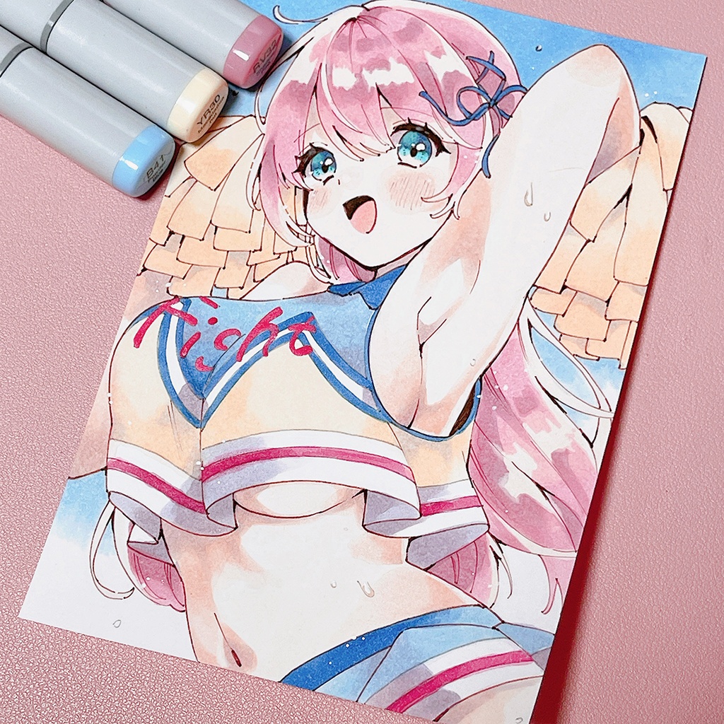 【ポストカード原画】チアガールちゃん