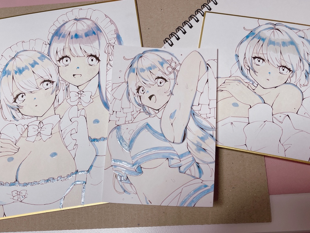 【中色紙原画】ミルクとお砂糖☕