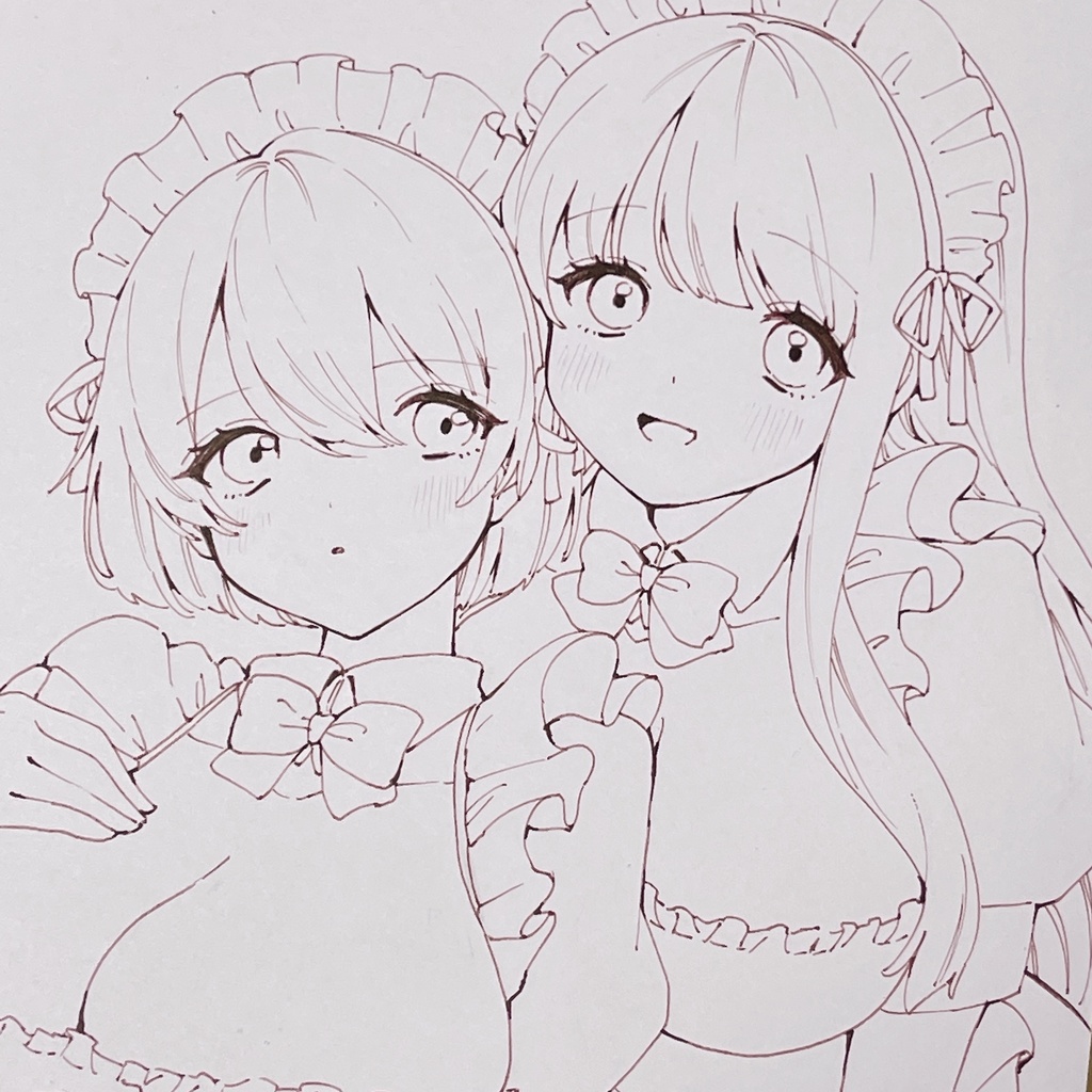 【中色紙原画】ミルクとお砂糖☕