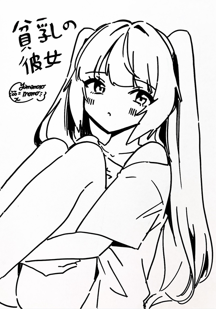 創作貧乳キャライラスト【A4色紙原画】