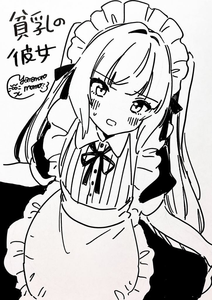 創作貧乳キャライラスト【A4色紙原画】