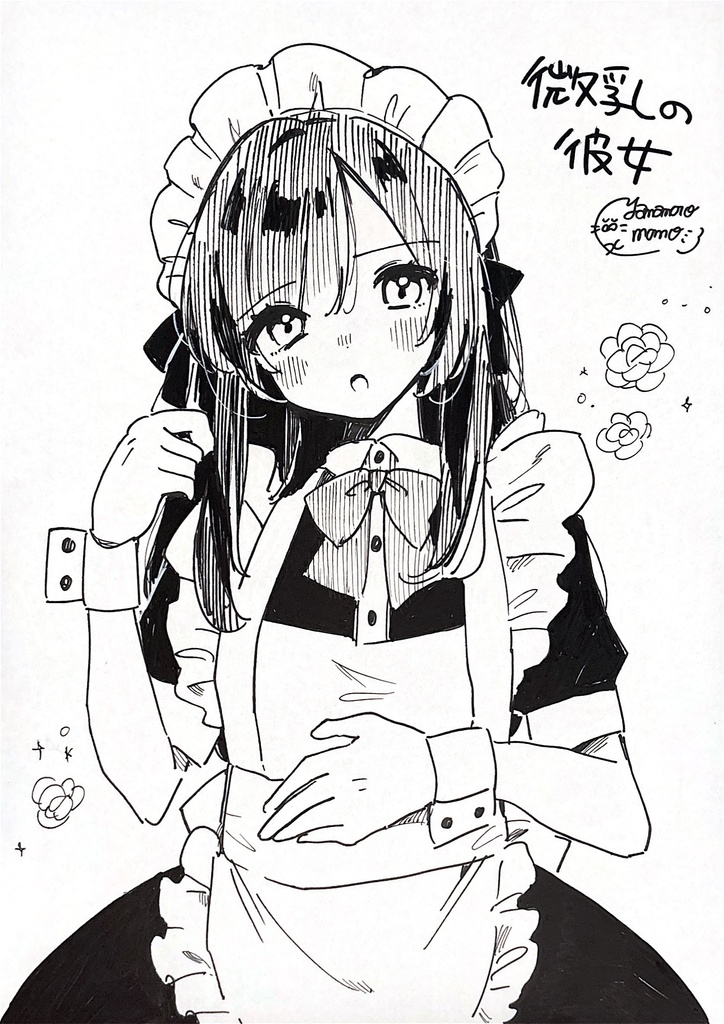 メイドの日イラスト【A4色紙原画】