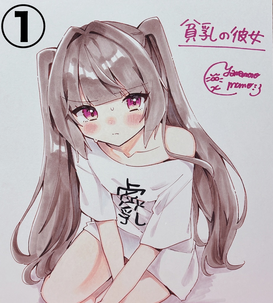 貧乳の彼女大色紙【カラー直筆原画】