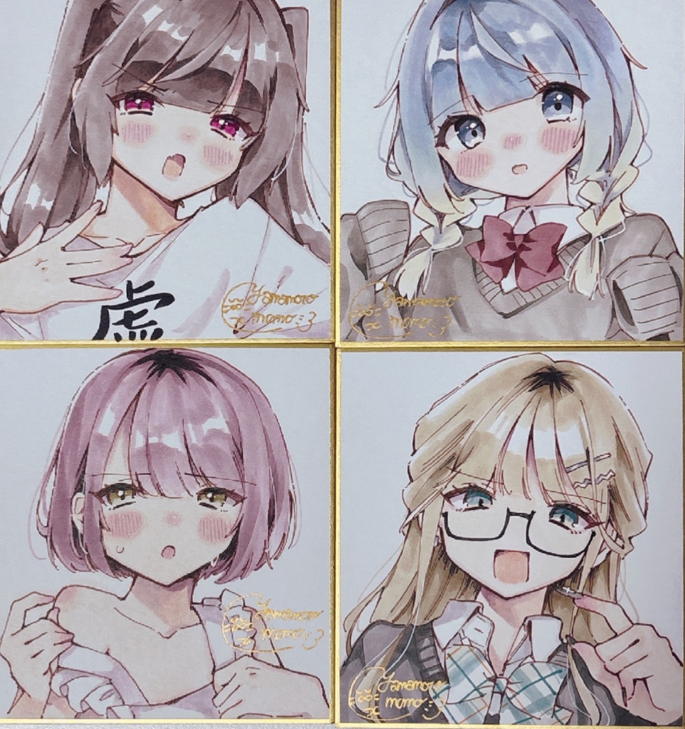 創作キャライラスト【カラー直筆ミニ色紙】