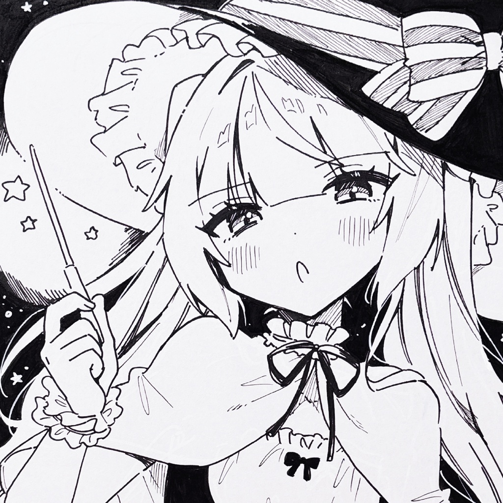 魔女っ娘貧乳ちゃん🎃【A4直筆原画】
