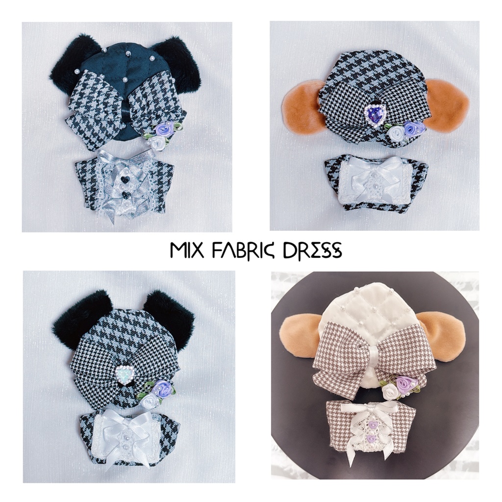 ミックスファブリックドレス