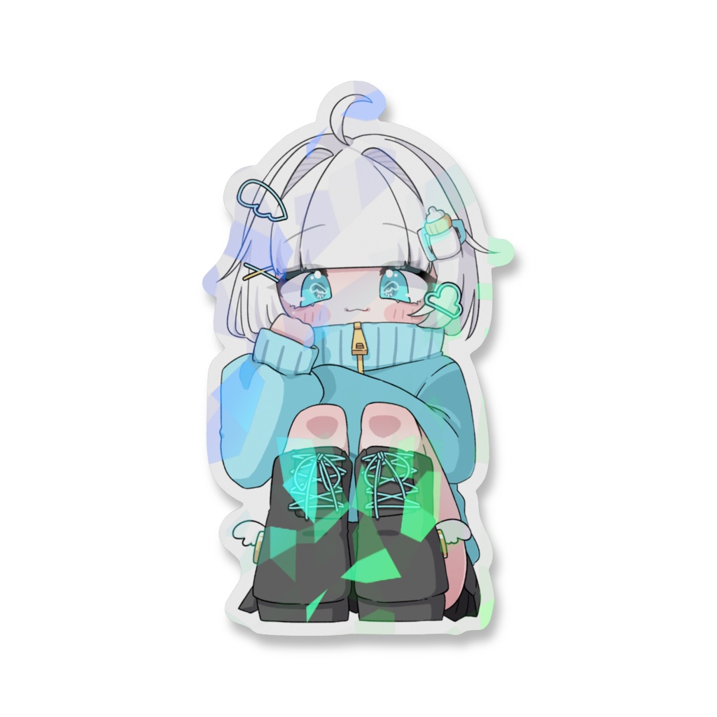 おやま座りうゆちゃんホログラムステッカー