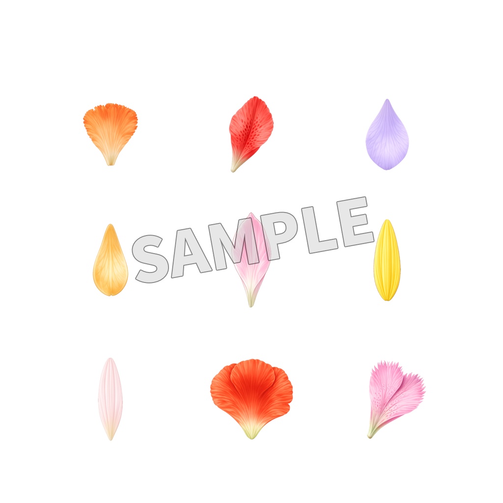 花・花びら素材149点+リーフ素材15点