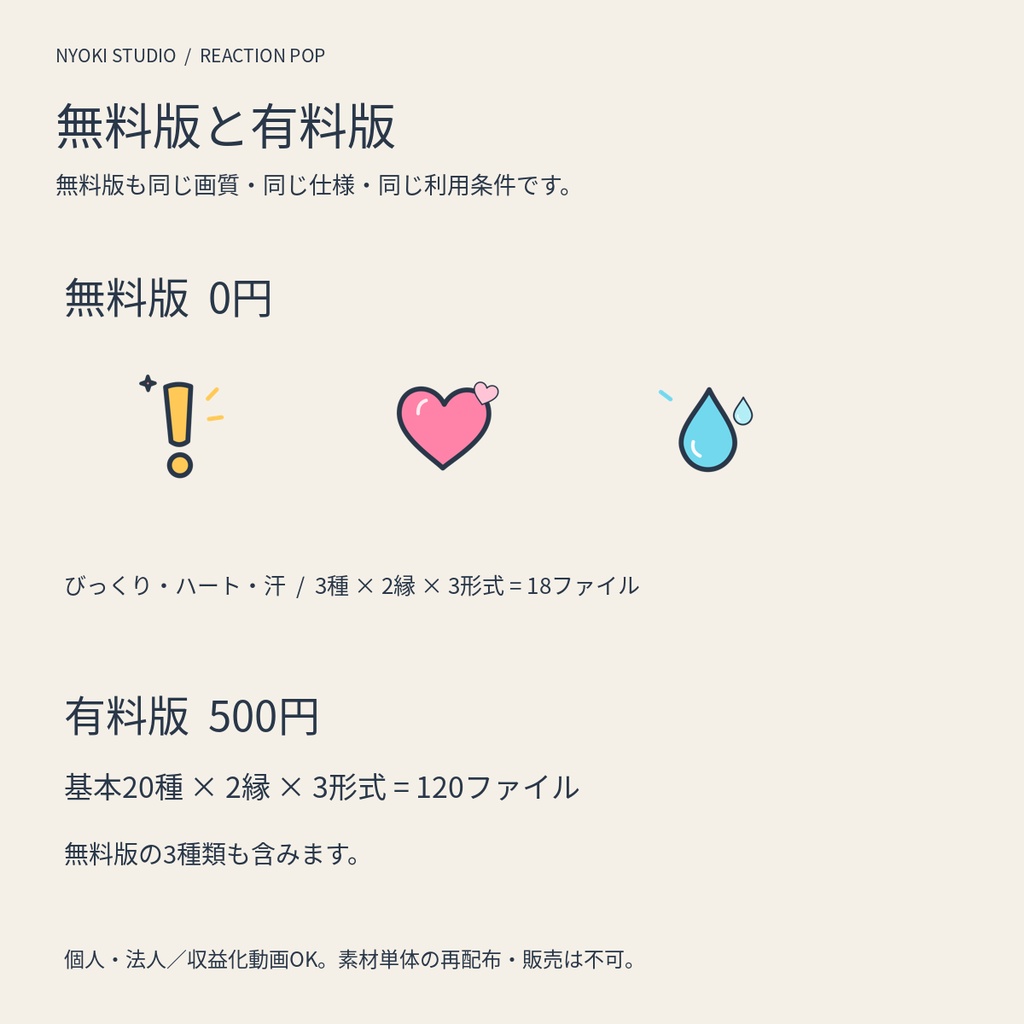 【無料版あり】動画用リアクション20種|2秒で消える透過MOV・APNG・PNG