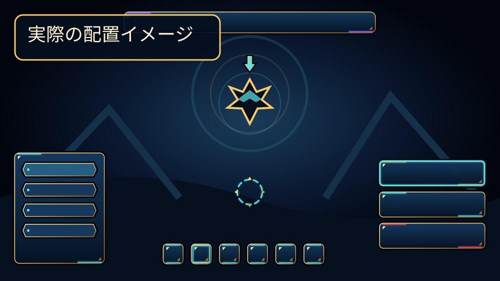 【RPG戦闘UI・全70素材】ステンドグラス風ファンタジーHUD|分離PNG+編集SVG・商用利用可