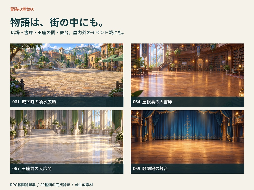 冒険の舞台80|RPG戦闘背景集【PNG・商用利用可・無料サンプルあり】