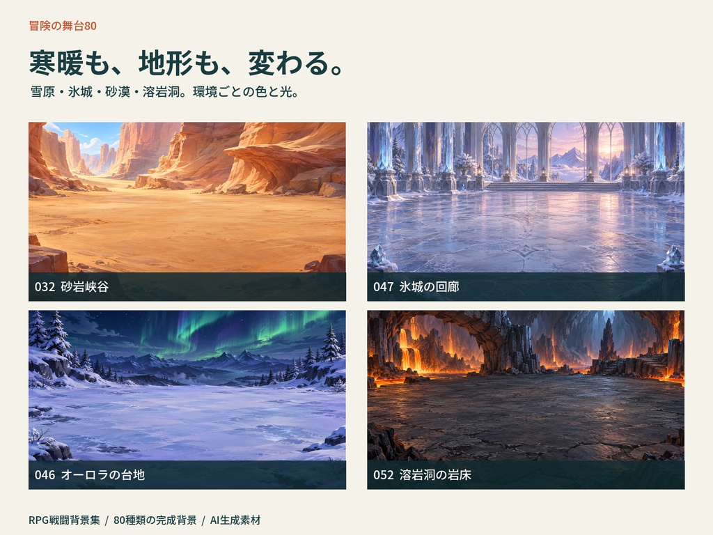 冒険の舞台80|RPG戦闘背景集【PNG・商用利用可・無料サンプルあり】