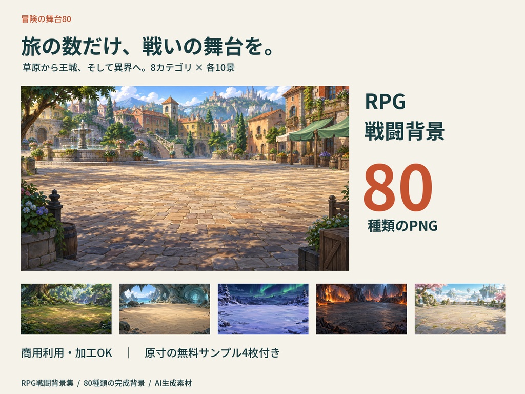 冒険の舞台80｜RPG戦闘背景集【PNG・商用利用可・無料サンプルあり】