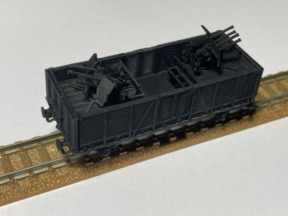 1/144サイズ ドイツ 高側無蓋貨車Ommrタイプ(対空武装)