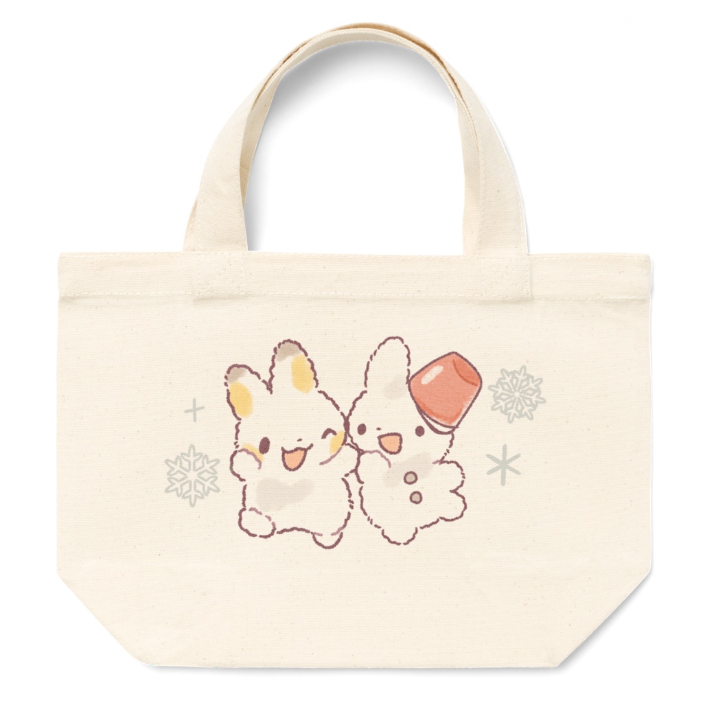 うさぎと雪だるま　トートバッグ