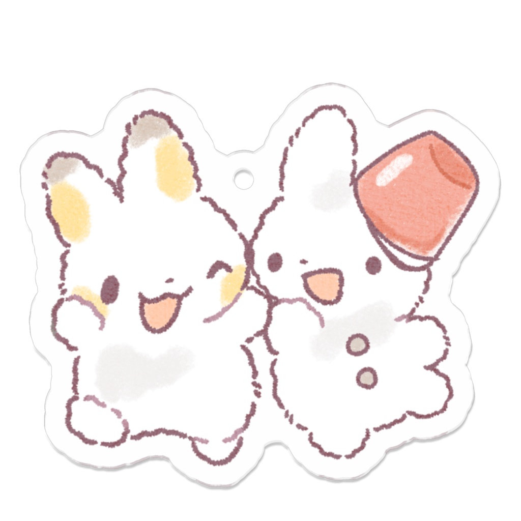 うさぎと雪だるま　アクキー