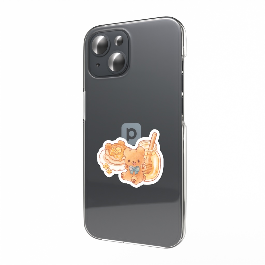 くまとパンケーキ スマホステッカー Miu×Mofucoffeeコラボグッズ