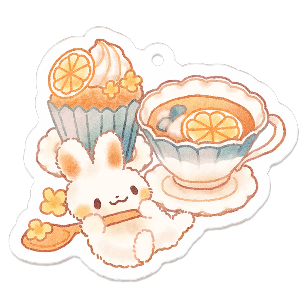 うさぎとレモンティー アクキー　Miu×Mofucoffeeコラボグッズ