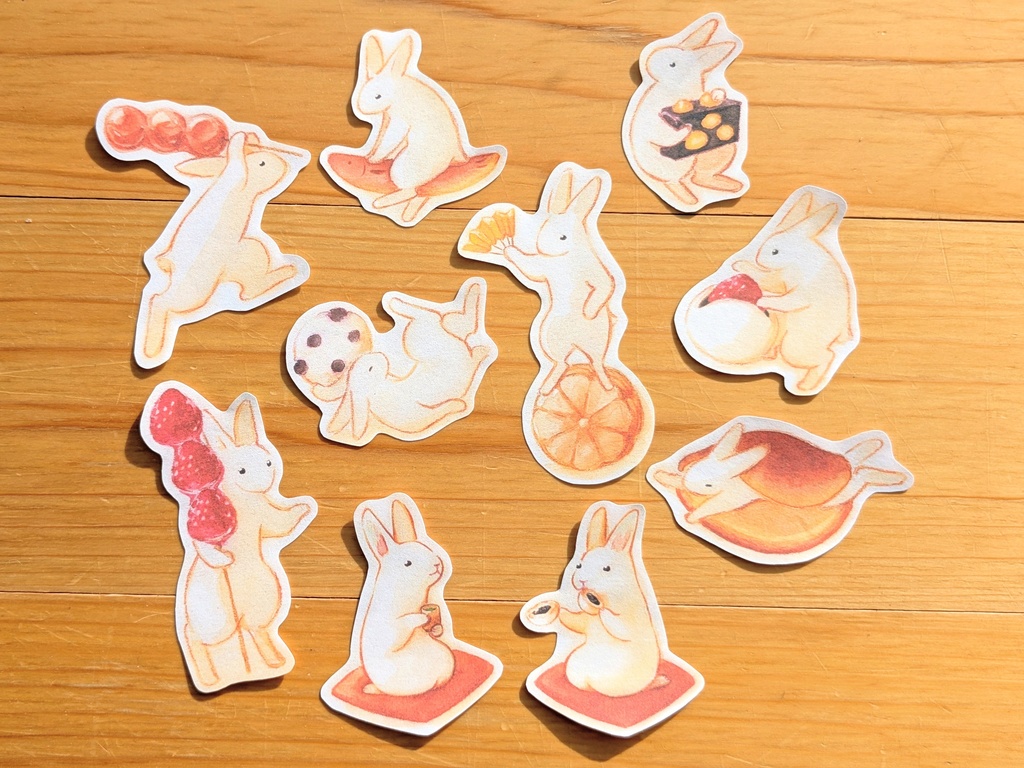 フレークシール（和菓子戯画）