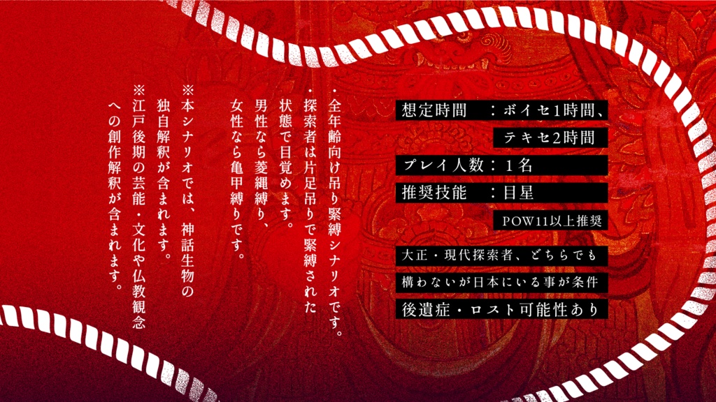 CoCシナリオ「羅刹の檻」