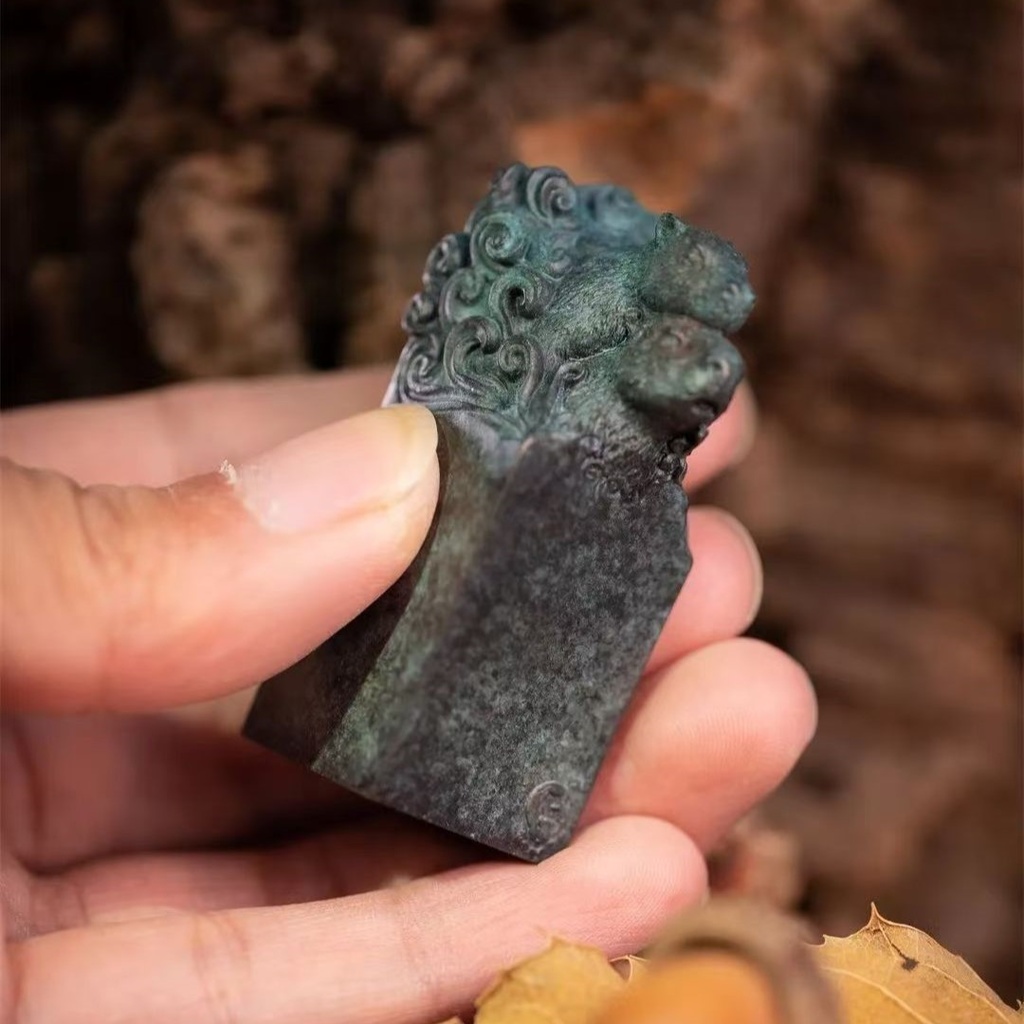 カピバラ殺し屋印鑑 青銅器風 レジン塗装済完成品(ハンドメイド)