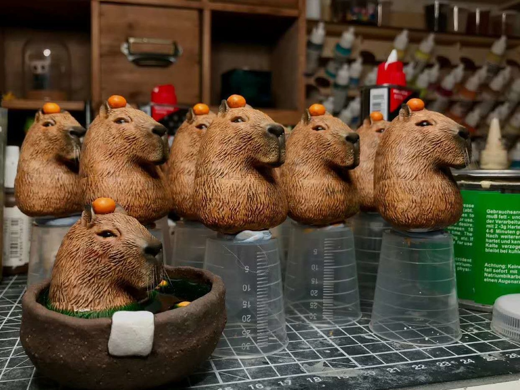 温泉動物園 レジン塗装済完成品(ハンドメイド)