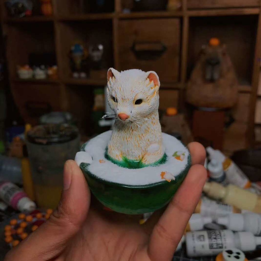 温泉動物園 レジン塗装済完成品(ハンドメイド)