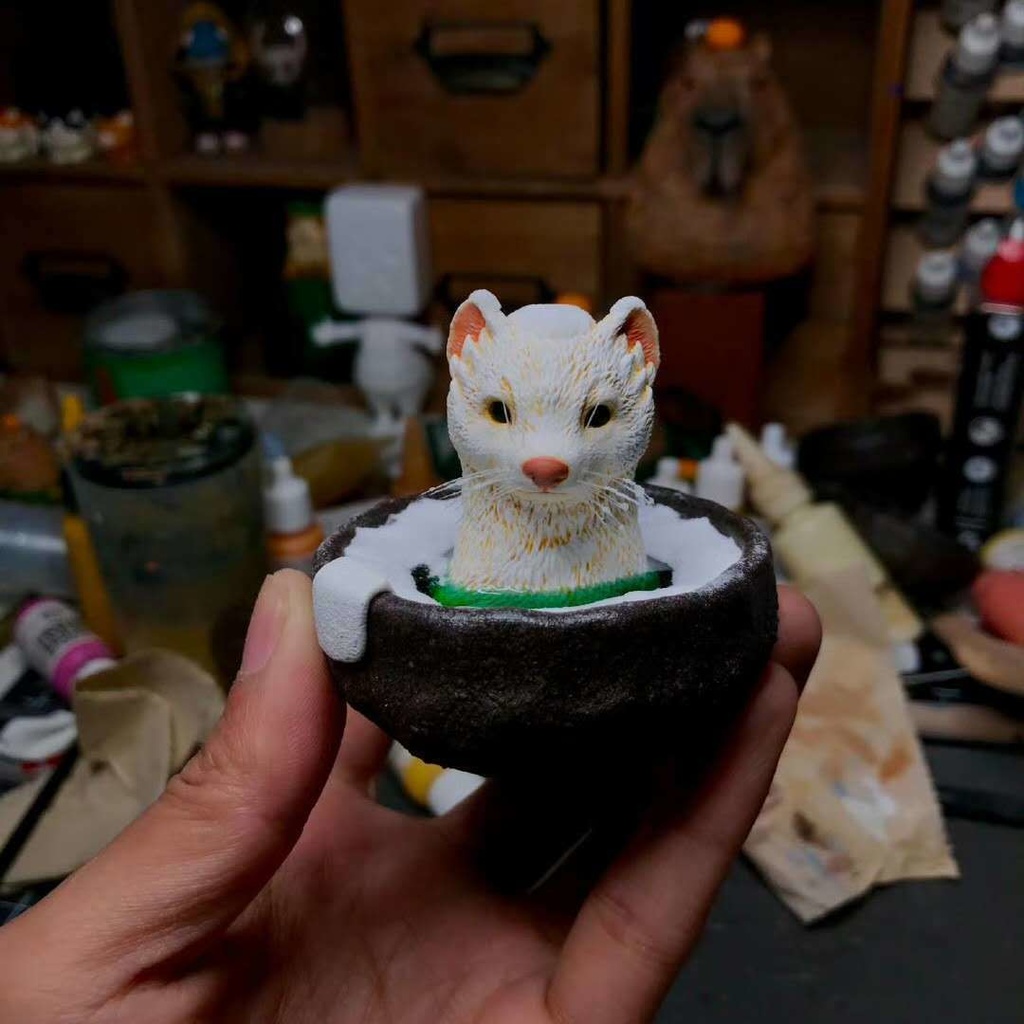 温泉動物園 レジン塗装済完成品(ハンドメイド)