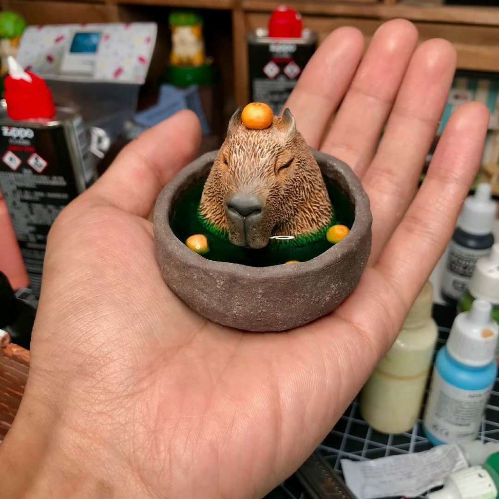 温泉動物園 レジン塗装済完成品(ハンドメイド)