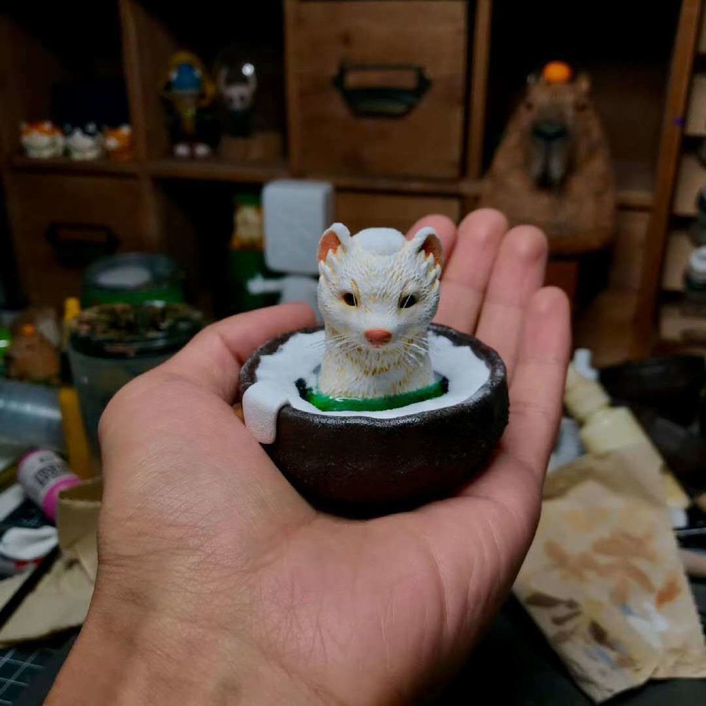 温泉動物園 レジン塗装済完成品(ハンドメイド)