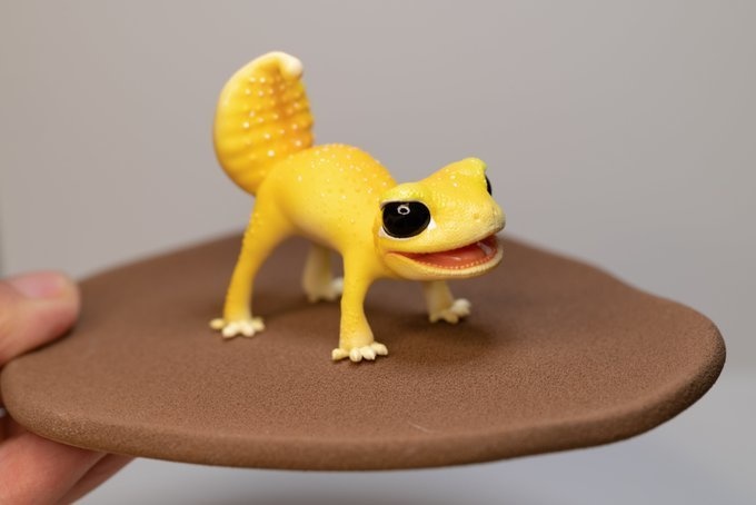 ナメハダタマオヤモリ　レジン塗装済完成品（ハンドメイド）