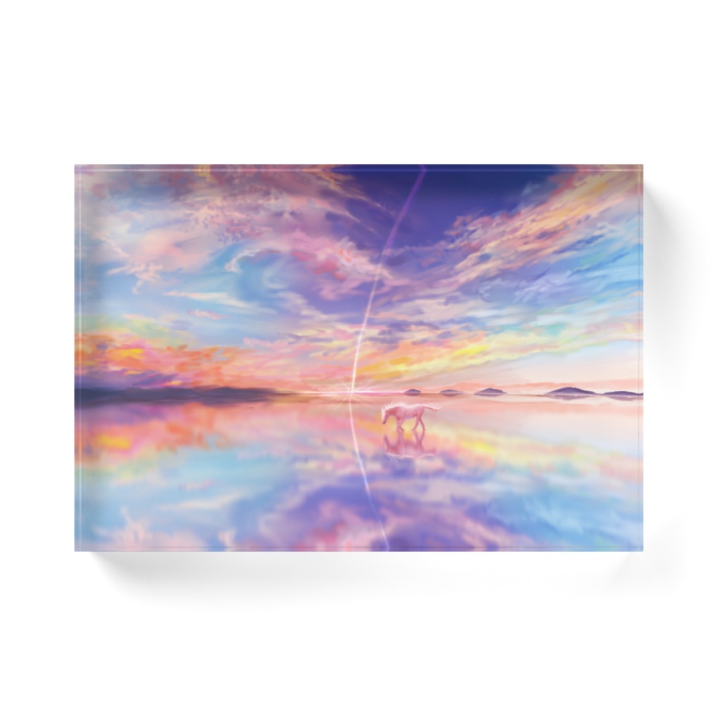 ウユニ塩湖の白馬