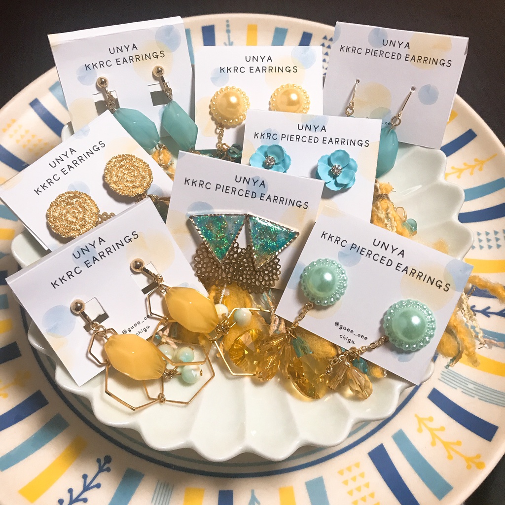 黄黒カラー　イヤリングイヤリング/ピアス