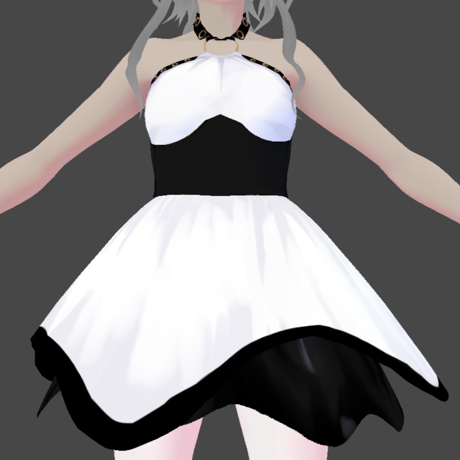 Cute, Black and White VRoid Dress