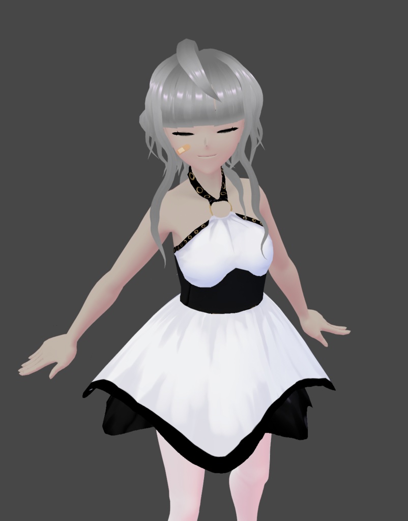Cute, Black and White VRoid Dress